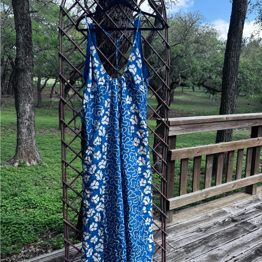 Rebecca Taylor Blue and White Floral Maxi Dress